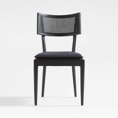 a black chair with a white background