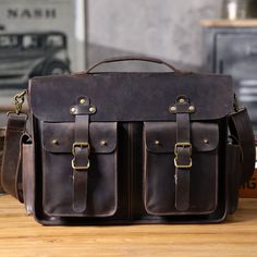 Vintage Large Leather Briefcase 16" Leather Briefcase Laptop Bag Full Grain Leather Messenger Bag Crossbody Bag For Men A Full grain leather briefcase that expresses perfect harmony between hard and soft. Top-quality full grain leather gives a sentimental feel, but the lines convey a light touch of modern. Timeless and current. Urban practicality with charisma.Briefcases for men are more than an accessory. A leather briefcase bag is an extension of who you are and what you believe in. When we craft leather briefcase bags for men, they are designed to securely house what’s necessary for taking care of business. Practicality is included, as this design snugly fits your 14" laptop, features spacious inner pocket for pens or phone.Leather briefcase for men can be a great addition to any outfit Business Crossbody Satchel With Smooth Grain, Business Satchel With Smooth Grain Crossbody, Soft Leather Crossbody Backpack For Business, Classic Leather Crossbody Laptop Bag, Business Smooth Grain Leather Saddle Bag, Business Crossbody Bag With Smooth Grain, Brown Crossbody Briefcase For Business, Smooth Grain Satchel Saddle Bag For Travel, Business Leather Crossbody Satchel