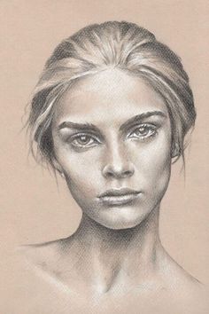 a pencil drawing of a woman's face