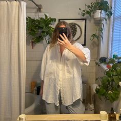 Nwot Never Worn, White Linen Button Down Shirt From Boutique American Brand Dunes. Awesome Oversized Fit With Two Oversized Front Chest Pockets. Great Construction, Super High Quality. One Size, Flat Lay Measurements: 24” Shoulder To Shoulder, 27” Pit To Pit, 31” Shoulder To Hem. Model Is A Size M/L And 5’7”, This Short Could Fit A Variety Of Sizes Depending On Desired Fit. White Linen Button Down Shirt, Oversized Linen Shirt, Short Sleeve Linen Shirt, American Brand, White Short, White Linen, Linen Shirt, Flat Lay, White Shorts