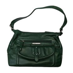 This Is In A Really Pretty Dark Forest Green That The Tag Says Is Evergreen. New With Tags, Tags Are Tucked In An Inside Pocket. 11x8x5 Classic Green Shoulder Bag For Errands, Classic Green Shoulder Bag With Silver-tone Hardware, Elegant Green Bags With Silver-tone Hardware, Green Satchel Bag With Silver-tone Hardware, Green Bags With Silver-tone Hardware For Everyday Use, Dark Green Purse, Green Purses, Evergreen Color, Thrift Board