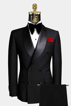 Wedding Suits Best Men, Tuxedo Lapel Types, Classic Black Wedding Suit, Double Breasted Tuxedo Men, Black Tuxedo Wedding Groomsmen, Double Breasted Tuxedo Suit, Men’s Tuxedo, Black Three Piece Suit Men, Mens Tuxedo Styles