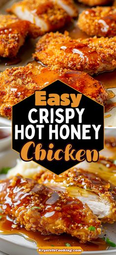 easy crispy hot honey chicken on a plate