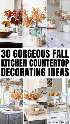 30 Gorgeous Fall Kitchen Countertop Decorating Ideas Fall Kitchen Decor Ideas Cozy, Simple Fall Kitchen Island Decor, Fall Kitchen Decor 2023, Kitchen Countertop Fall Decor Ideas, September Kitchen Decor, Fall Centerpieces For Kitchen Island, Farmhouse Fall Kitchen Decor Ideas, Fall Decor Ideas For Kitchen Island, Fall Decor Countertop