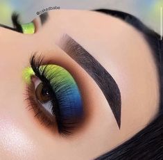 Makeup Verde, Tropical Neon, Drag Make-up, Eye Makeup Looks, Eye Makeup Styles