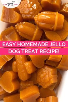 homemade jello dog treat recipe with text overlay