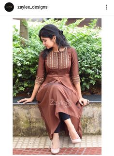 Designer Kurti Patterns, Simple Kurti Designs, Long Dress Design, Kurta Neck Design