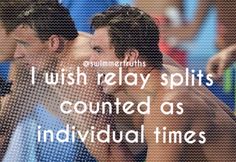 two men kissing each other with the words i wish relay splits counted as individual times