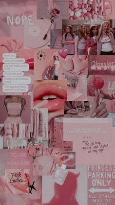 a collage of pink images and pictures