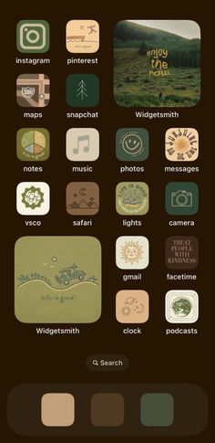 an iphone screen with many different logos on it, including the words and symbols for each phone