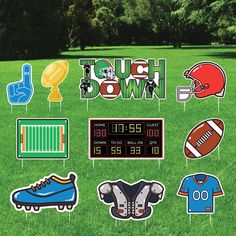 football themed yard signs and lawn decorations