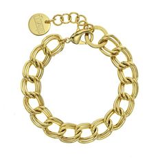 X & O 18K GEP Yellow Double twisted link bracelet Size: one size. Color: Metal Type. Gender: female. Age Group: adult. Hot Jewelry, Cheap Jewelry, Silver Plated Jewelry, Jewelry Online Shopping, Stylish Gifts, Gold Fashion, Jewelry Lover, Natural Pearls, Cultured Pearls