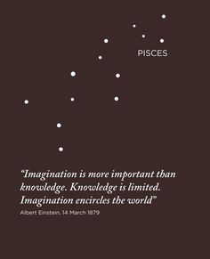 a quote from albert ebersen about innovation and pisces on brown background