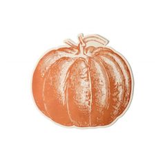 an orange pumpkin sticker on a white background