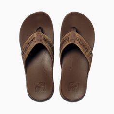 Men's Cushion Lux Leather Sandals | REEF® Mens Water Sandals, Adjustable Leather T-strap Sandals With Cushioned Footbed, Men’s Leather Sandals, Luxury Men's Sandals With Cork-bed Midsoles, Cheap Non-slip Men's Sport Sandals, Mens Sandals, Full Grain Leather, Leather Sandals, Hand Sewing