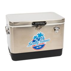 an ice chest is shown with the logo for beachly grousers on it