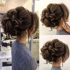 This is a super cute and effortless way to create an elegant updo! Messy Hair Updo, Updo Wedding, Messy Updo, Ball Hairstyles, Penteado Cabelo Curto, Wedding Hairstyle, Fancy Hairstyles