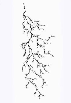 a black and white drawing of a lightning bolt