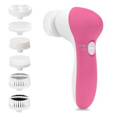 PRICES MAY VARY. 6 IN 1 FACE CLEANSING BRUSH SET - This 360-degree rotation exfoliating face cleanser brush greatly boosts the performance of your skincare regime. You can adjust any head so as to adapt to your skin needs. 2 SPEEDS FOR 2 CLEANS - Our facial cleansing brush has 2 rotation speeds meet the cleansing needs, including: “Low” for daily cleaning, “High” for exfoliation. The motor is designed to provide sufficient rotation power for the spin brush, which is 6 times more effective than w Exfoliating Face Brush, Face Cleanser Brush, Facial Cleaning Brush, Face Brush Cleansing, Face Scrubber, Exfoliating Face, Facial Cleaning, Pore Cleansing, Facial Cleansing Brush