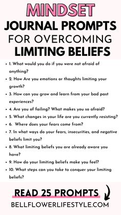 Journal Prompts Limiting Beliefs, Shadow Work Limiting Beliefs, Journal Prompts For Self Limiting Beliefs, How To Overcome Limiting Beliefs, Discipline Journal Prompts, Scarcity Mindset Journal Prompts, Cbt Prompts, Overcoming Limiting Beliefs, Limiting Beliefs Examples