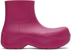 Bottega Veneta: Pink Puddle Boots | SSENSE Bottega Puddle Boots, Puddle Boots, Converse X Cdg, Purple Ankle Boots, The North Face 1996, Converse New, Luxury Sneakers, Hot Sneakers, Rubber Boots