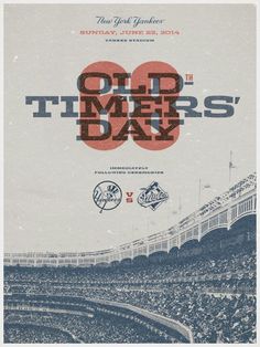 an old timer's day poster with the stadium in the background