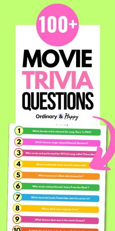 the 100 + movie trivia questions poster