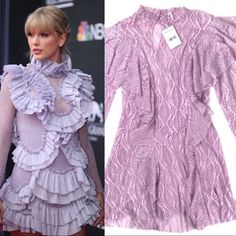 Nwt Free People Rock Candy Purple (Lilac) Lace Dress Brand New With Tags! Please Note This Is Not The Same Dress Taylor Swift Is Wearing, But It’s A Really Great Dress If You Loved Her 2019 Billboard Music Awards Red Carpet Dress And Want To Recreate That Look! Approx. Measurements- Pit To Pit: 19" Shoulder To Hem: 32" Taylor Swift Dresses, Lilac Lace Dress, Dress Taylor Swift, Billboard Music Awards Red Carpet, Taylor Swift Dress, Red Carpet Dress, Carpet Dress, Purple Lace Dress, Billboard Music