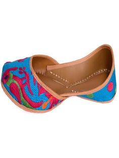 Our select from our simple and elegant juttis collection., here is the perfect pair for you this festive and wedding season with a basic Pink color to go with a saree, kurtis! Color: Blue & Pink Fabric: Upper- Silk fabric with Thread work, Inner - leather lining cushion for extra comfort & pure leather sole Note: Available in other colors Heel type - Flat The product will be shipped within 20-25 days of the order placed Care intructions - Keep in dust bag, dry clean only, embellished accessory n Summer Traditional Wear With Gota Work, Festive Zari Work Flats For Summer, Summer Traditional Wear With Zari Work, Traditional Summer Wear With Zari Work, Summer Traditional Wear With Dori Work, Traditional Flats With Zari Work For Summer, Festive Embroidered Flats For Navratri, Embroidered Flats For Diwali Festive Occasion, Festive Embroidered Flats For Diwali