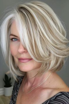 100 Mesmerizing Haircuts for Women over 60. Don't Forget To Check Number 66 Hair Styles For 47 Year Old Woman, Popular Hairstyles For 2024 Women, Blonde Hair For Older Women, Gray Highlights On Blonde Hair, Hair Styles For Fine Hair Over 50, Hair Styles For 60 Year Old Women, Medium Length Haircut Fine Hair, Fall Hair Color Trends For Blondes, Layered Bobs For Fine Hair