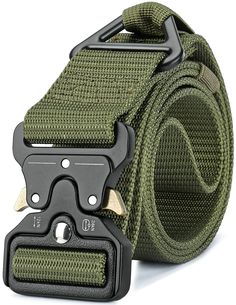 PRICES MAY VARY. 【V-ring Rigger Belt】Compared to similar products on the market, DEYACE tactical belt adds a alloy V-RING for fixing gears and accessories. Ideal for soldier, traveler,outdoor workers. 【Quick Release Buckle】Intuitive and smooth quick release functionality when you push the golden tabs down at the same time. If just one tab is engaged, the connection will still hold and fully re-lock on its own. 【High Quality Nylon】Our webbing belt is made of 1000D nylon strap (3.0-3.5mm thickness Tactical Belts For Men, Mountaineering Equipment, Military Belt, Tactical Accessories, Tactical Belt, Army Fashion, Jet Lag, Jean Belts, Military Equipment