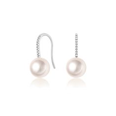 The Pearl Ball Drop Earrings add a touch of modern elegance. Designed with pavé French wire threads and lustrous freshwater pearls, these earrings offer just the right amount of shine. Make it a matching set with the Pearl Ball Drop Necklace—we’d call that pearl-fection. Elegant White Gold Diamond Earrings With Ear Wire, Formal White Gold Pearl Earrings With Ear Wire, Fine Pearl Earrings For Evening, Formal Fine Jewelry Pearl Earrings With Ear Wire, Formal Akoya Pearl Earrings With Ear Wire, Pearl White Gold-plated Pearl Drop Earrings, Nickel-free White Drop Pearl Earrings, Pearl Ball Earrings, White 14k Gold-filled Drop Pearl Earrings