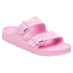 Birkenstock Arizona EVA Sandal  Make a splash wearing this lightweight sandal. They're made with the Birkenstock contoured footbed you know and love, only it's all part of the waterproof EVA design. Pink Sandals With Adjustable Fit For Summer, Pink Adjustable Fit Sandals For Summer, Pink Adjustable Fit Synthetic Sandals, Waterproof Beach Sandals For Spring, Adjustable Fit Sport Sandals For Beach In Spring, Adjustable Fit Synthetic Sport Sandals For Beach, Spring Slip-on Waterproof Sandals, Waterproof Slip-on Sandals For Vacation, Lightweight Pink Synthetic Sandals