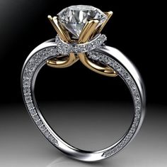 Stunning Two Tone Trellis Collection w/ Heart Shaped Shank, (see descr – All Ice On Me Custom Made Engagement Rings, Interesting Jewelry, Creative Necklace, Shank Engagement Ring, Diamond Rings Design, Bridal Jewelry Collection, Beautiful Wedding Rings, Unique Diamond Rings, Gold Rings Fashion