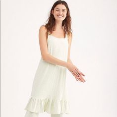 Sleeveless Silhouette Midi Length Dropped Armholes Drop Waist Ruffle Hem Contents 100% Cotton Ivory Summer Cami Loungewear Dresses, Summer Loungewear Cami Dresses, Sleeveless Sleepwear For Spring Vacation, Boho Tunic Dress, Yellow Floral Dress, Red Midi, White Cotton Dress, Strapless Midi Dress, Rainbow Dress