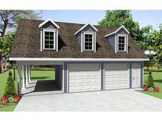 this is an artist's rendering of a two car garage