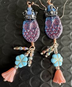 Fall Owl King Czech glass Earrings | eBay Bohemian Glass Drop Earrings, Handmade Glass Bohemian Earrings, Nickel-free Glass Bohemian Earrings, Bohemian Silver Glass Earrings, Fall Owl, Handcrafted Artisan Jewelry, Glass Earrings, Glass Material, Artisan Jewelry