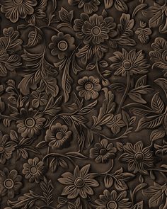 Inspired by hand-tooled leatherwork, Meadow Wallpaper features detailed botanical etchings of western desert florals. This sophisticated pattern combines the artistry of age-old leatherwork and charming botanicals to create a timeless, hand-forged flower print. Each order consists of 2 pre-matched and pre-trimmed panels for an effortless installation. Each panel measures 26in W and either 6ft, 8ft, or 10ft L. Contact us for custom sizing. Dark Western Wallpaper, Rustic Pattern, Simple Western Wallpaper, Dark Vintage Wallpaper, Gothic Western Wallpaper, Western Leather Wallpaper, Wood Texture Aesthetic, Weetern Wallpaper, Western Gothic Aesthetic