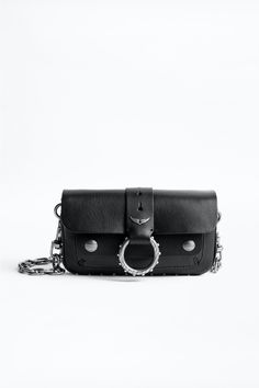 Black Leather Clutch, Engraved Rings, Leather Clutch, Blue Leather