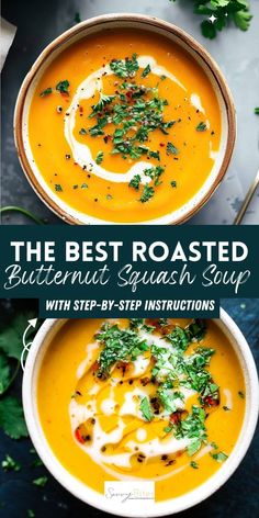 the best roasted butternut squash soup with step - by - step instructions