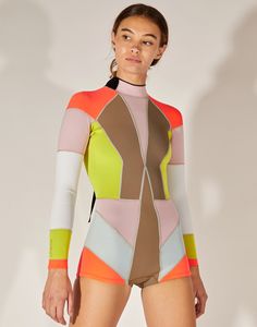 Colorblock Wetsuit – Cynthia Rowley Green Technology, Summer Essential, Swim Fashion, Cynthia Rowley, Club Outfits, New Arrival Dress, Spf 50, Lower Back, Color Blocking