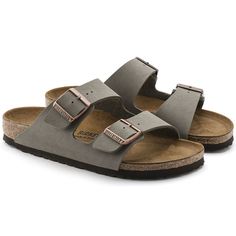 Arizona Birko-Flor Nubuck Stone Birkenstock Arizona Stone, Birkenstock Sandals Arizona, Two Strap Sandals, King Louie, Leg Muscles, Posture Correction, Birkenstock Madrid, Birkenstock Arizona, American Shirts