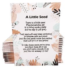 a little seed card with an illustrated poem