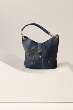 a purse made out of old jeans