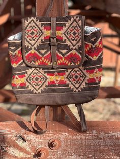 rust and brown aztec design backpack Casual Brown Bag For Trips, Bohemian Brown Bag For Trips, Bohemian Brown Shoulder Bag For Trip, Brown Backpack For Trips, Casual Brown Backpack For Trip, Bohemian Satchel Backpack For Travel, Brown Tote Backpack For Outdoor, Brown Shoulder Bag With Adjustable Strap For Adventure, Brown Backpack For Adventure