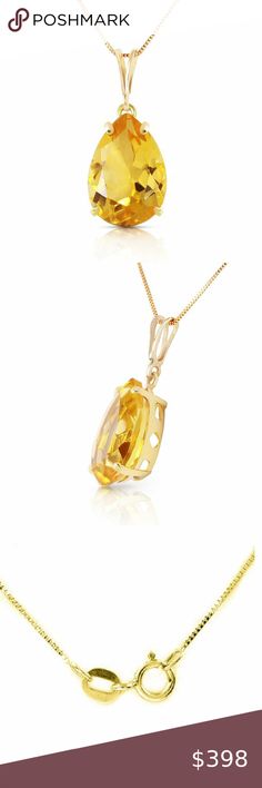 14K. SOLID GOLD NECKLACE WITH NATURAL CITRINES Item: 2548 Description 14K. SOLID GOLD NECKLACE WITH NATURAL CITRINES ( YELLOW GOLD) Comes with 18" long, 0.52 mm thickness Box Chain. Item Information Metal: 14K. Solid Gold Metal Weight: 1.80 gr. Gemstones 1 Pear shape, 13X9 mm, Citrine = 5.00 ct Measurements Height: 0.84 in ( 21.3 mm) Width: 0.36 in ( 9.1 mm) Galaxy Gold Products Jewelry Necklaces Oval 14k Gold Yellow Necklace, Oval Yellow 14k Gold Necklace, Yellow 14k Gold Oval Necklace, Yellow Oval 14k Gold Necklace, Butterfly Necklace Gold, Solid Gold Necklace, Pink Topaz, 14k Gold Necklace, Solid Gold Rings