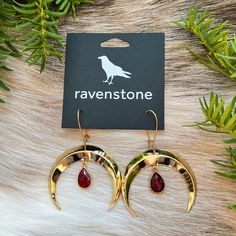 Garnet Drop Earrings, Golden Moon, Cute Ponytails, Ear Wires, The Golden, Stones And Crystals, Vintage Design, New Life, New England