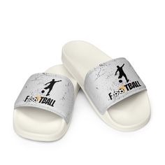 A must-have for the summer: these women's slides. A pair of these will keep you comfy throughout your day of beach or pool activities, thanks to the cushioned upper strap and the textured footbed.  * Cushioned and durable faux leather upper strap * Lightweight polyurethane (PU) outsole * Contoured, textured footbed * Stitched around the upper perimeter for extra durability * Spot clean only * Printed, cut, and handmade * Blank product sourced from China Important: This product is available in the following countries: United States, Canada, Australia, United Kingdom, New Zealand, Japan, Austria, Andorra, Belgium, Bulgaria, Croatia, Czech Republic, Denmark, Estonia, Finland, France, Germany, Greece, Holy See (Vatican city), Hungary, Iceland, Ireland, Italy, Latvia, Lithuania, Liechtenstein, White Open Toe Sandals For Leisure, Non-slip Synthetic Flip Flops For Leisure, Open Toe Slides With Textured Footbed, White Synthetic Flip Flops For Leisure, Non-slip Slide Slippers For Swimming, Textured Footbed Synthetic Slip-on Flip Flops, Non-slip Open Toe Synthetic Slides, Sporty Open Toe Flip Flops With Textured Footbed, Summer Synthetic Slippers For Leisure