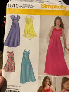 Simplicity pattern 1510 Size 8-16 New uncut pattern  Girls special occasion dress in 3 lengths and bolero Formal Dress Patterns, Girls Special Occasion Dresses, Girls Sundress, Sewing Patterns Girls, Plus Size Formal, Girls Formal Dresses, Plus Size Formal Dresses, Special Occasion Dress, Empire Waist Dress