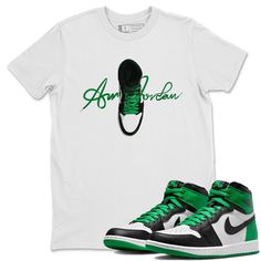 Free domestic shipping on all orders over $60! Get the best deals on sneaker tee when you shop the largest online selection at Drip Gear Zone. Caligraphy Shoe Lace t-shirt design was made to superbly match your kicks. Shop our Drip Gear Zone Lucky Green sneaker tees collection now to find the best sneaker shirts and Jordan outfits. We have a lot of high-quality sneaker match shirts and more. 100% Cotton [Black,White] 90% Cotton / 10% Polyester [Heather Grey] 50% Cotton / 50% Polyester [Safety Green] Hoodie/Sweatshirt - 80% Cotton / 20% Polyester Green Crew Neck Shirt For Streetwear, Green Branded T-shirt For Streetwear, Green Branding T-shirt For Streetwear, Green Letter Print Shirt For Streetwear, Green Urban T-shirt With Logo Print, Green Graphic Tee For Streetwear, Green Graphic Tee Shirt For Streetwear, Green Screen Print Shirt For Streetwear, Built Different